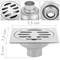 Drain 7.5x7.5cm avec casquette et grille amovible en acier inoxydable poli