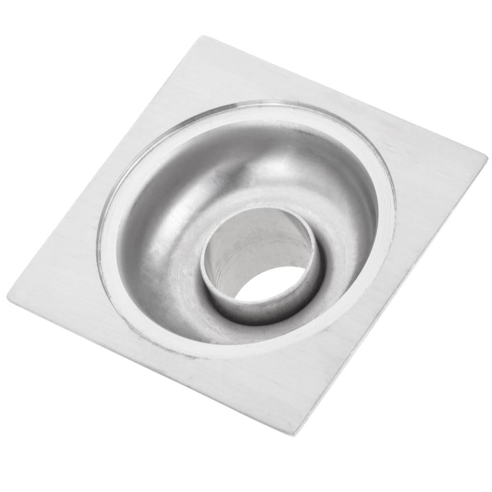 Drain 7.5x7.5cm avec casquette et grille amovible en acier inoxydable poli