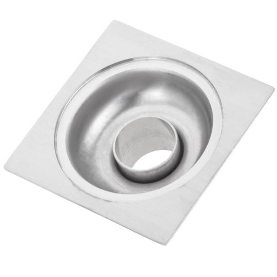 Drain 7.5x7.5cm avec casquette et grille amovible en acier inoxydable poli