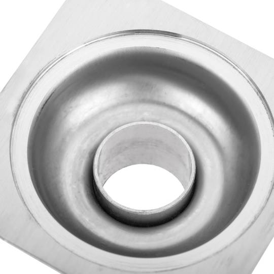 Drain 7.5x7.5cm avec casquette et grille amovible en acier inoxydable poli