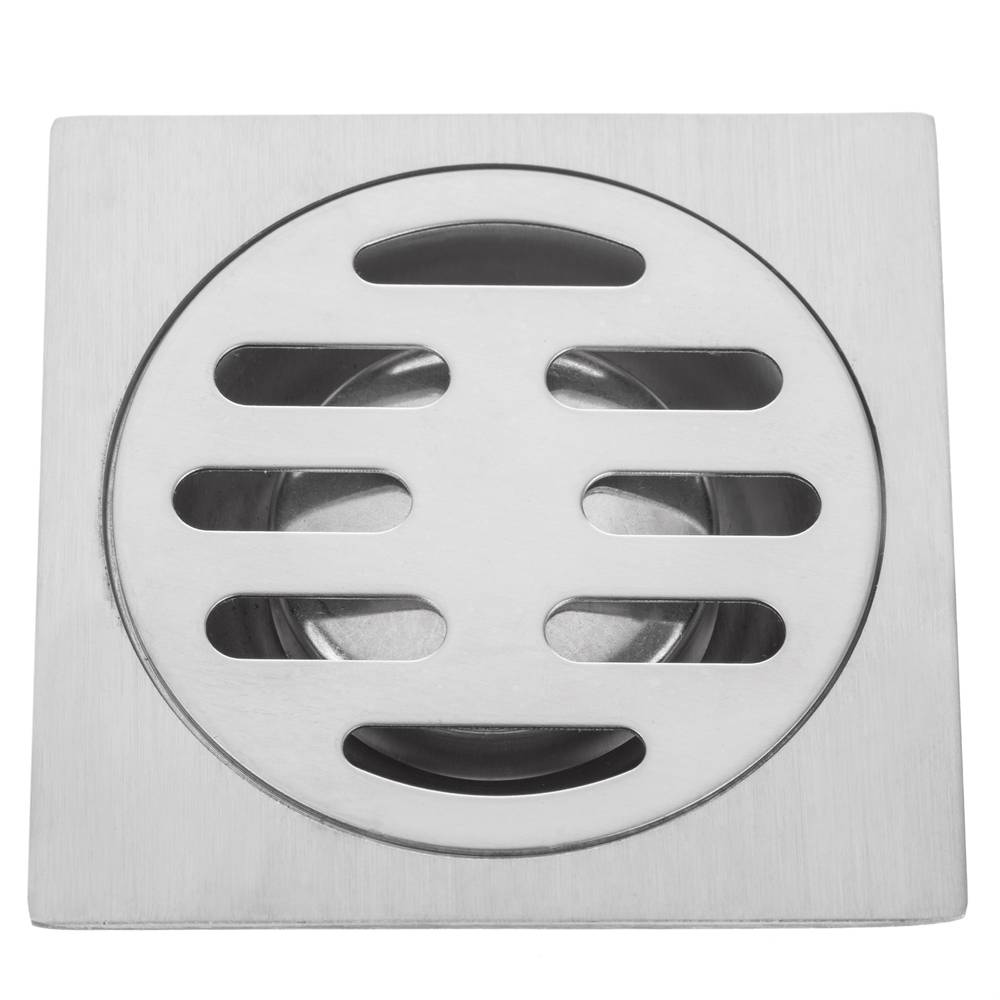 Drain 7.5x7.5cm avec casquette et grille amovible en acier inoxydable poli