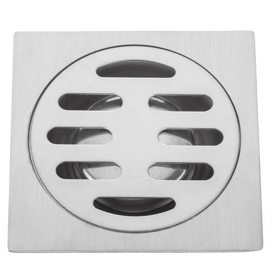 Drain 7.5x7.5cm avec casquette et grille amovible en acier inoxydable poli