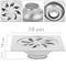 10x10cm drain with grill and removable stainless steel hood matte