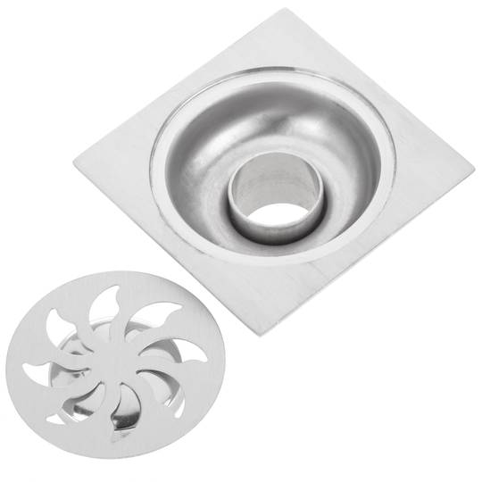 10x10cm drain with grill and removable stainless steel hood matte