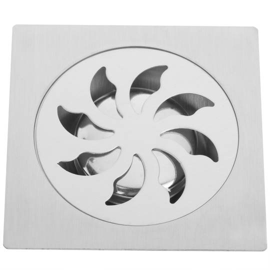 Odpływ 12x12 cm z grillem i zdejmowanym matowym kapturem ze stali nierdzewnej