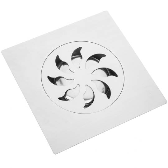 Odpływ 15x15 cm z grillem i zdejmowanym matowym kapturem ze stali nierdzewnej