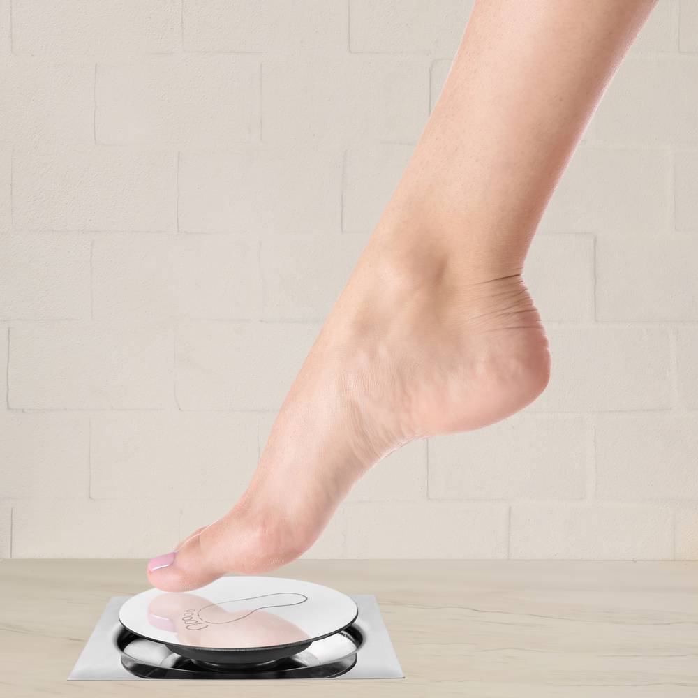 Drain en acier inoxydable poli 10x10cm avec prise de pulsation