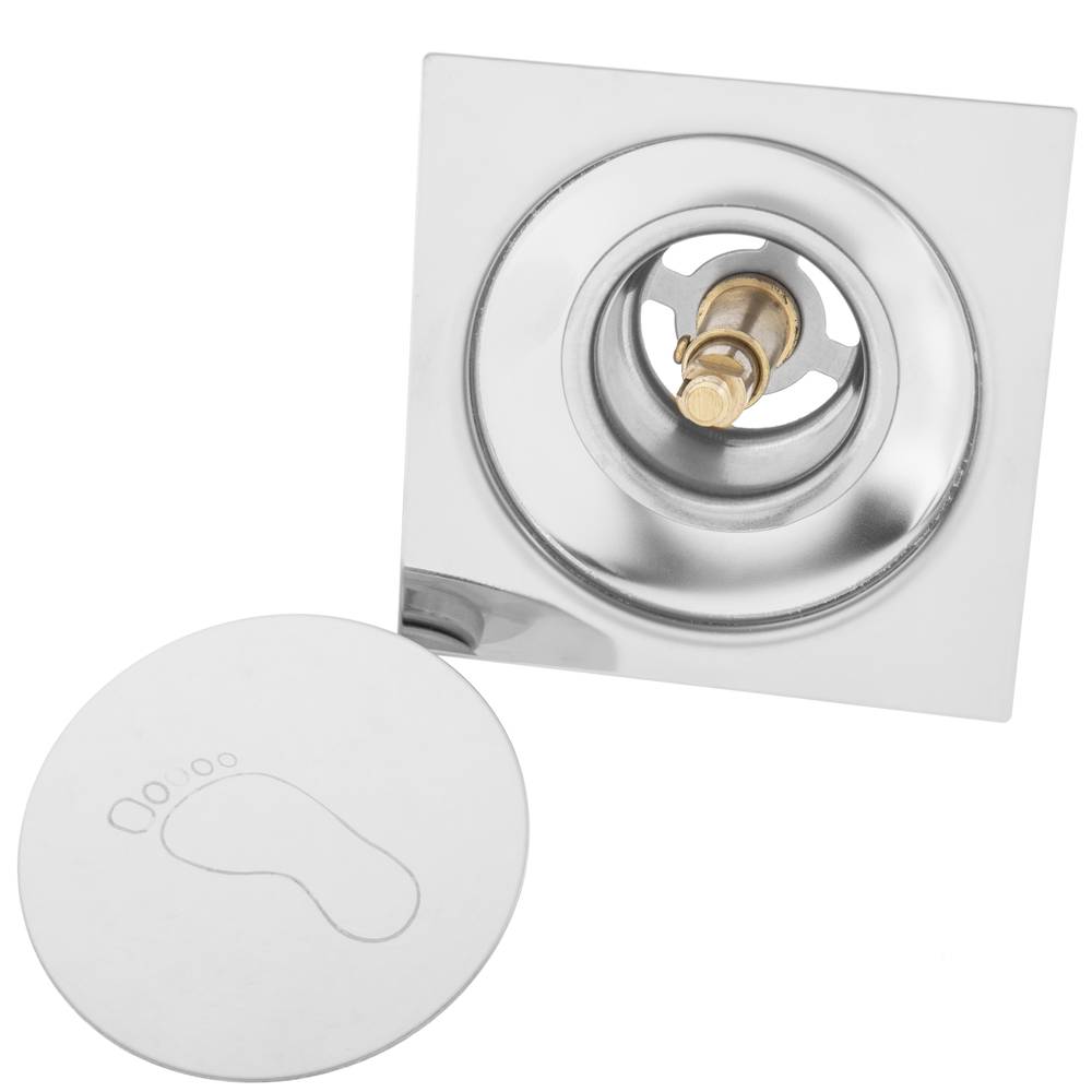Drain en acier inoxydable poli 10x10cm avec prise de pulsation