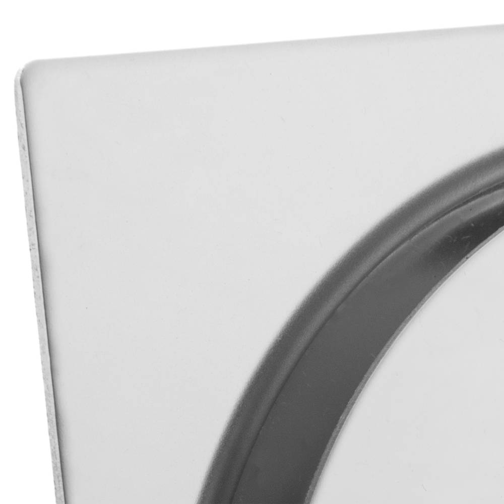Drain en acier inoxydable poli 10x10cm avec prise de pulsation