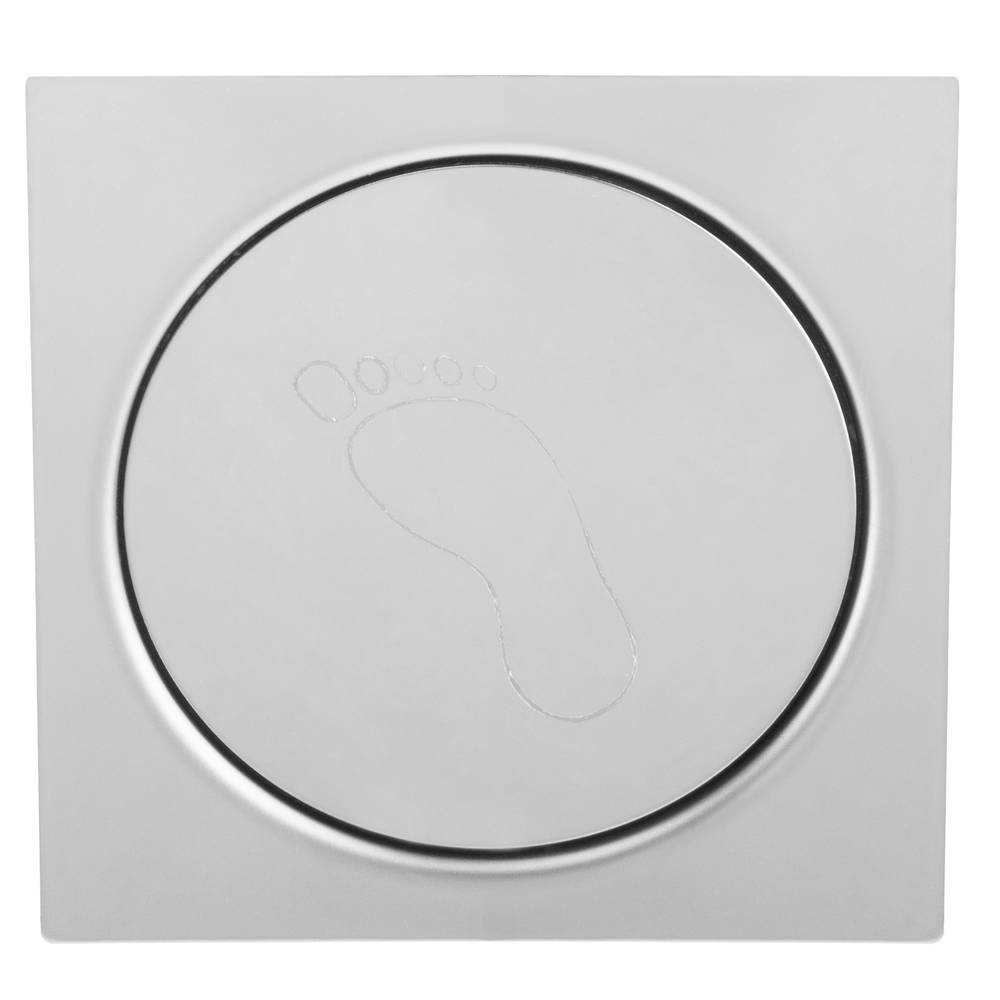 Drain en acier inoxydable poli 10x10cm avec prise de pulsation