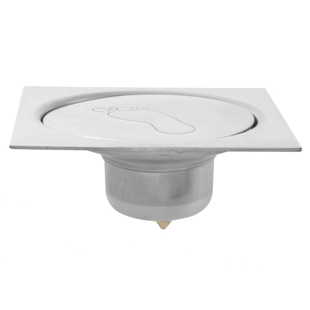 Drain en acier inoxydable poli 10x10cm avec prise de pulsation