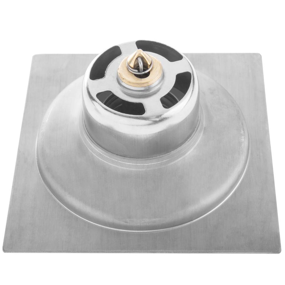Drain en acier inoxydable poli 10x10cm avec prise de pulsation