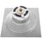 Drain en acier inoxydable poli 10x10cm avec prise de pulsation