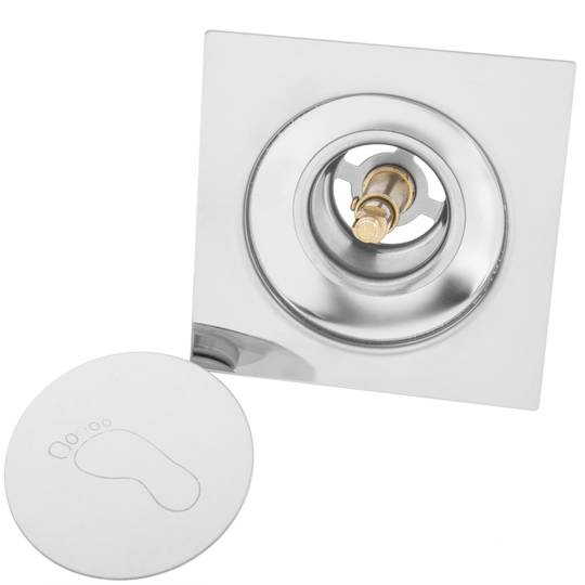 Drenaggio con tappo a pulsazione 12x12cm in acciaio inossidabile lucido