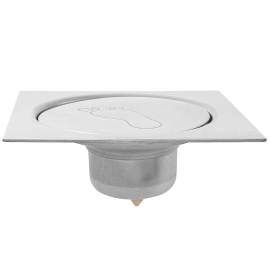 Drenaggio con tappo a pulsazione 12x12cm in acciaio inossidabile lucido
