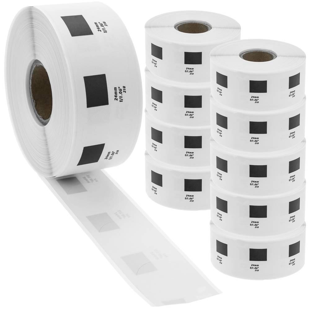 - 2/3" x 2-1/8" 56 Non-OEM Fits BROTHER DK-1204 Labels Rolls of 400 