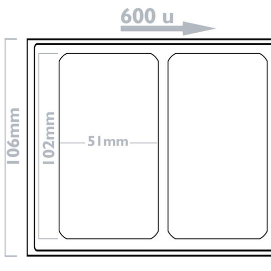Rolka 600 samoprzylepnych etykiet zgodnych z 10-pak Brother DK-11240 102x51mm