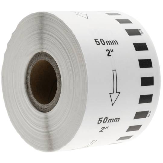 Rouleau d'étiquettes adhésives en continu compatibles avec Brother 50 mm