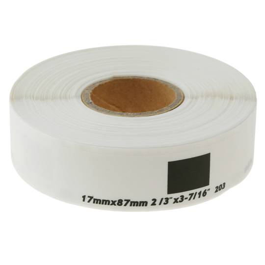 Rotlle bobina de 300 etiquetes adhesives compatibles amb Brother DK-11203 DK-1203 17x87mm 8-pack