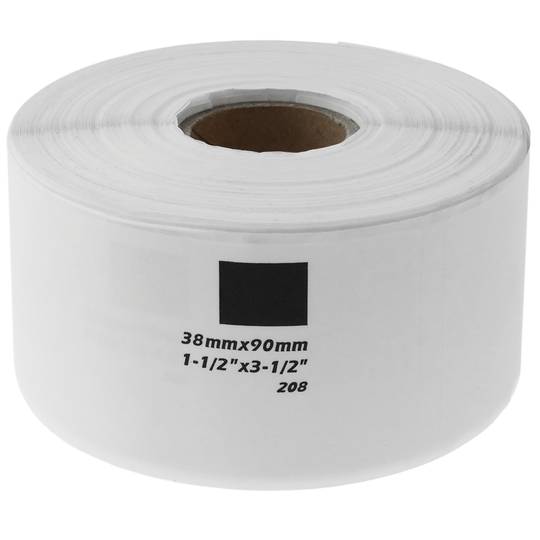 Rotlle bobina de 400 etiquetes adhesives compatibles amb Brother DK-11208 DK-1208 38x90mm 10-pack