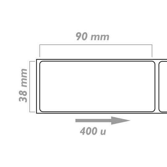 Rotlle bobina de 400 etiquetes adhesives compatibles amb Brother DK-11208 DK-1208 38x90mm 10-pack