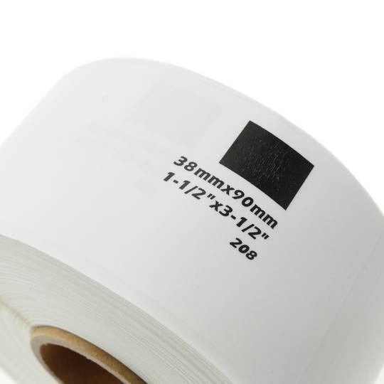 Rotlle bobina de 400 etiquetes adhesives compatibles amb Brother DK-11208 DK-1208 38x90mm 10-pack