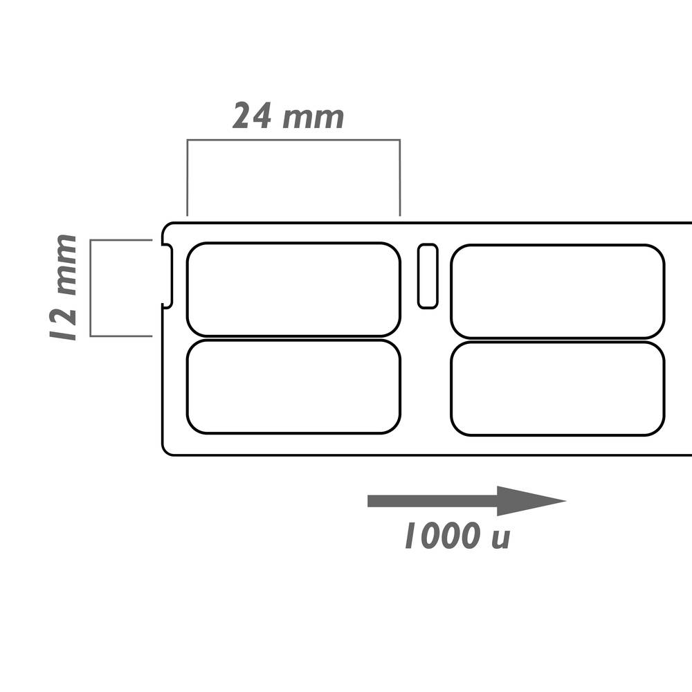 Rouleaux bobine 1000 étiquettes compatible Dymo S0722530 et Dymo 11353 24x12mm 10-pack