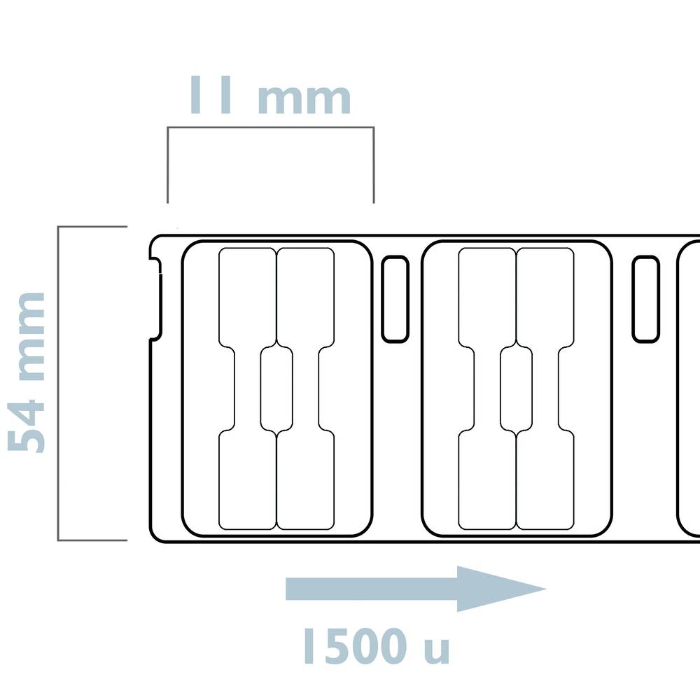 Rol van 1500 zelfklevende etiketten compatibel met Dymo 11351 Dumbell 54x11mm
