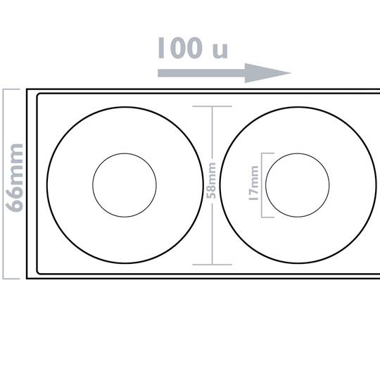 Thermal roll label with 100 labels compatible Brother DK-11207 58mm for CD/DVD