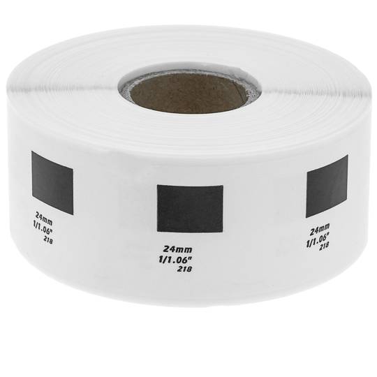 Rol van 1000 zelfklevende etiketten compatibel met Brother DK-11218 24 mm rond