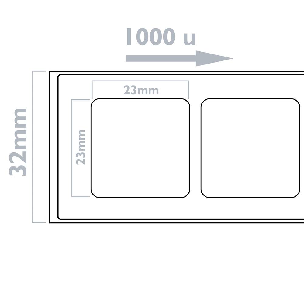 Rolka 1000 samoprzylepnych etykiet zgodnych z Brother DK-11221 23x23mm