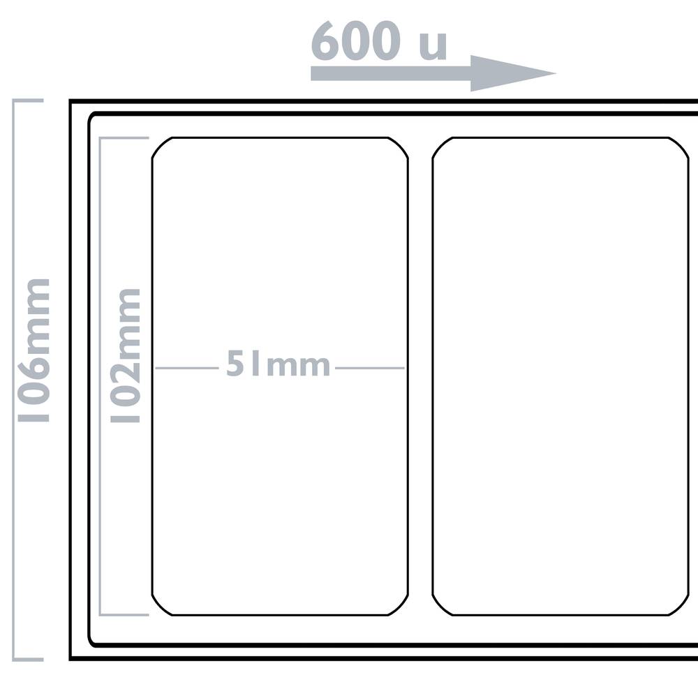 Rotoli bobina 600 etichettes compatibili Brother DK-11240 102x51mm