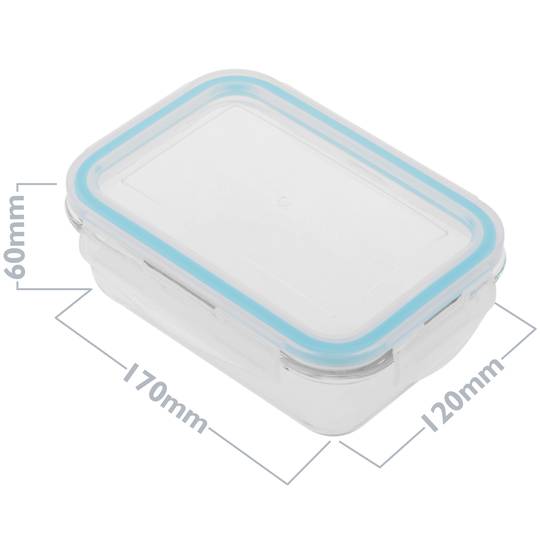 Rechteckiger Glasbehälter mit luftdichtem Lebensmittelbehälter 540 ml