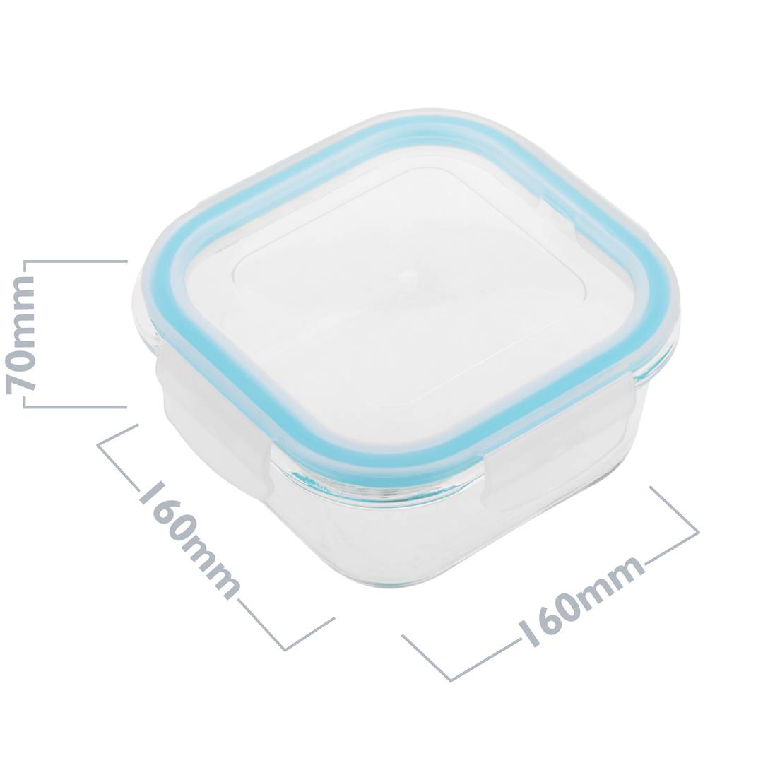 Hermetic compartment glass food container 800 ml