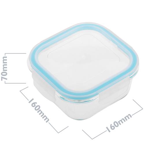 Hermetic compartment glass food container 800 ml