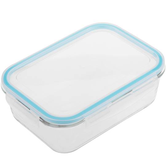 Rectagular hermetic compartment glass food container 1730 ml - Cablematic
