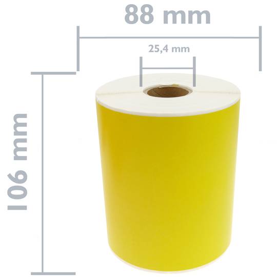 Rouleaux bobine 250 étiquettes pour imprimante thermique directe 101.6x152.4mm jaune 20 unités