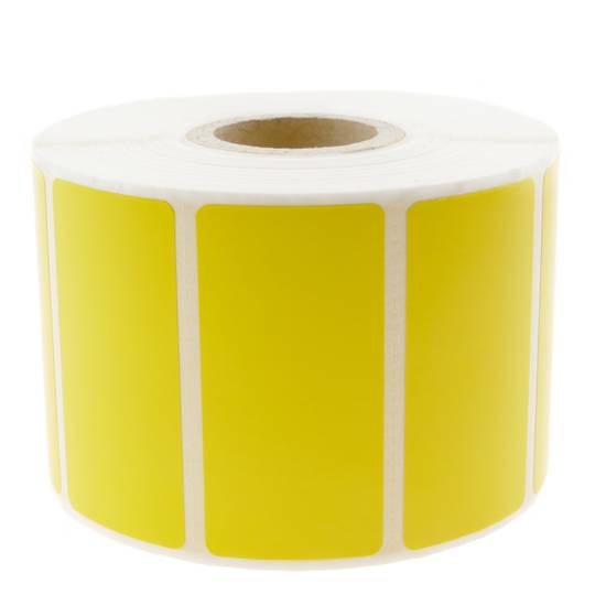 Thermal roll label with 1100 labels for direct thermal printer 50.8x25.4mm yellow 50 units