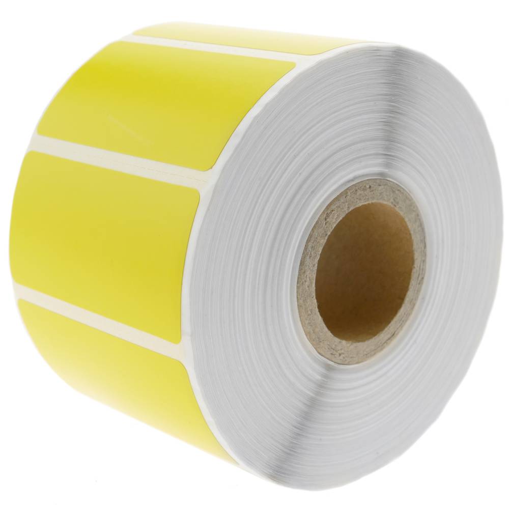 Rotlle bobina de 1100 etiquetes Adhesives per Impressora tèrmica directa 50.8x25.4mm groc 50 unitats