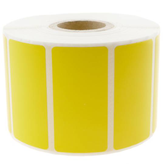 Thermal roll label with 1100 labels for direct thermal printer 50.8x25.4mm yellow 50 units