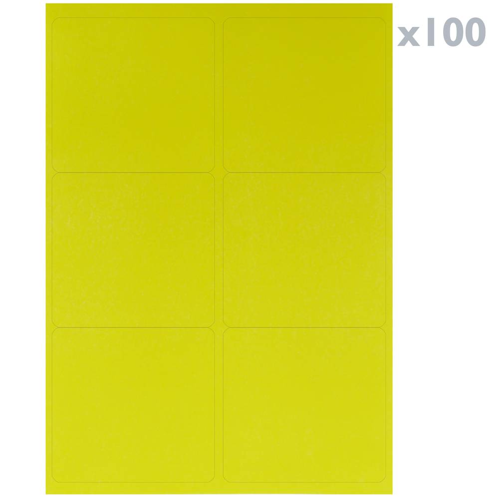 Yellow A4 Sheets 18 Coloured adhesive Printer Labels for Inkjet & Laser Printers