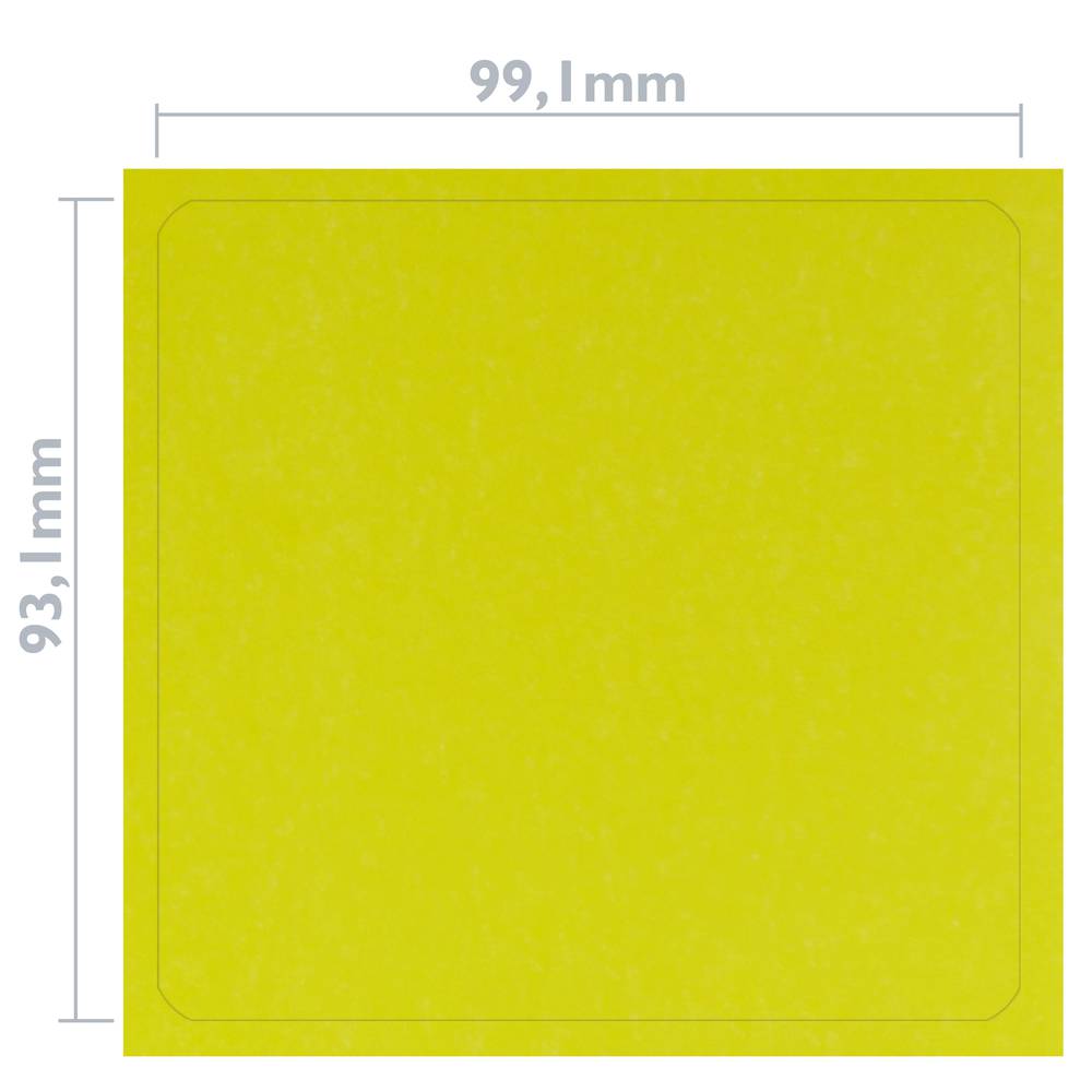 Adhesive yellow labels for A4 inkjet and laser printers 99.1x93.1mm 100 sheets