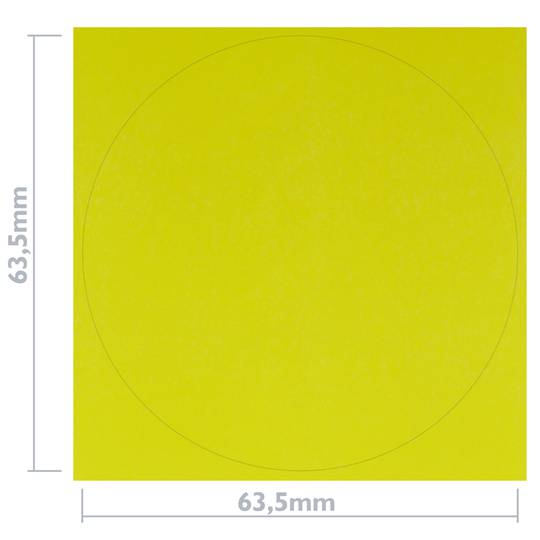 Gele ronde stickers voor A4 63,5 mm 100 vellen