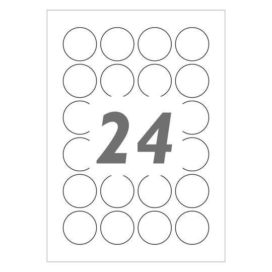 Étiquettes rondes adhésives jaune pour imprimantes A4 40mm 100 feuilles