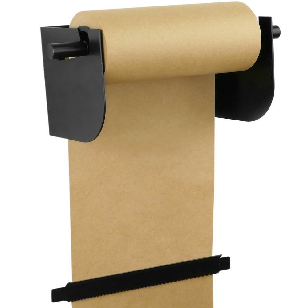 Wall-mounted toilet roll holder with 30 cm paper reel. Packaging paper  dispenser in rolls up to 31cm 12