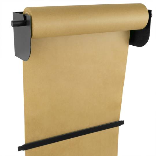 Wandmontierter Rollenhalter mit 45 cm Papierrolle. Spender für Geschenkpapier in Rollen bis 46cm 18
