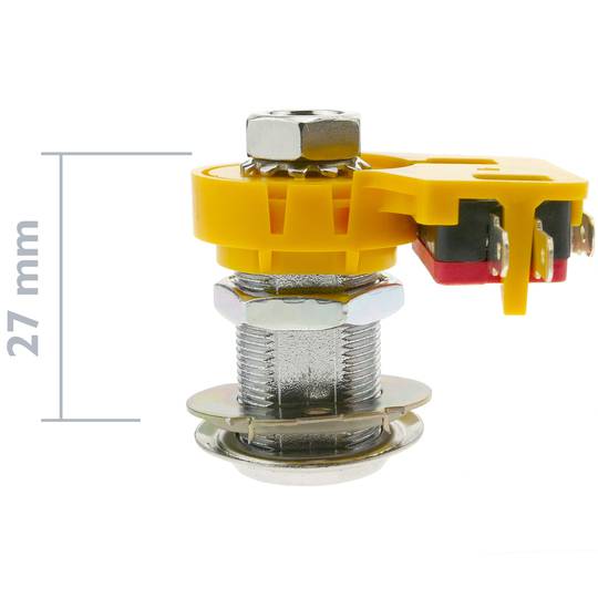 Fecho eletrônico de 27 mm x M18 Bloqueio com chave plana