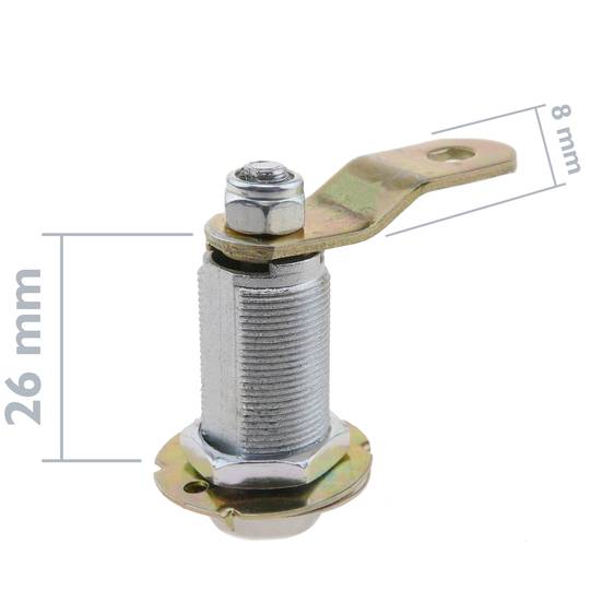 Cerradura de leva de 27mm x M18 con llave plana