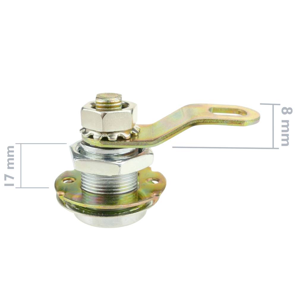 Cerradura de leva de 17mm x M18 con llave plana