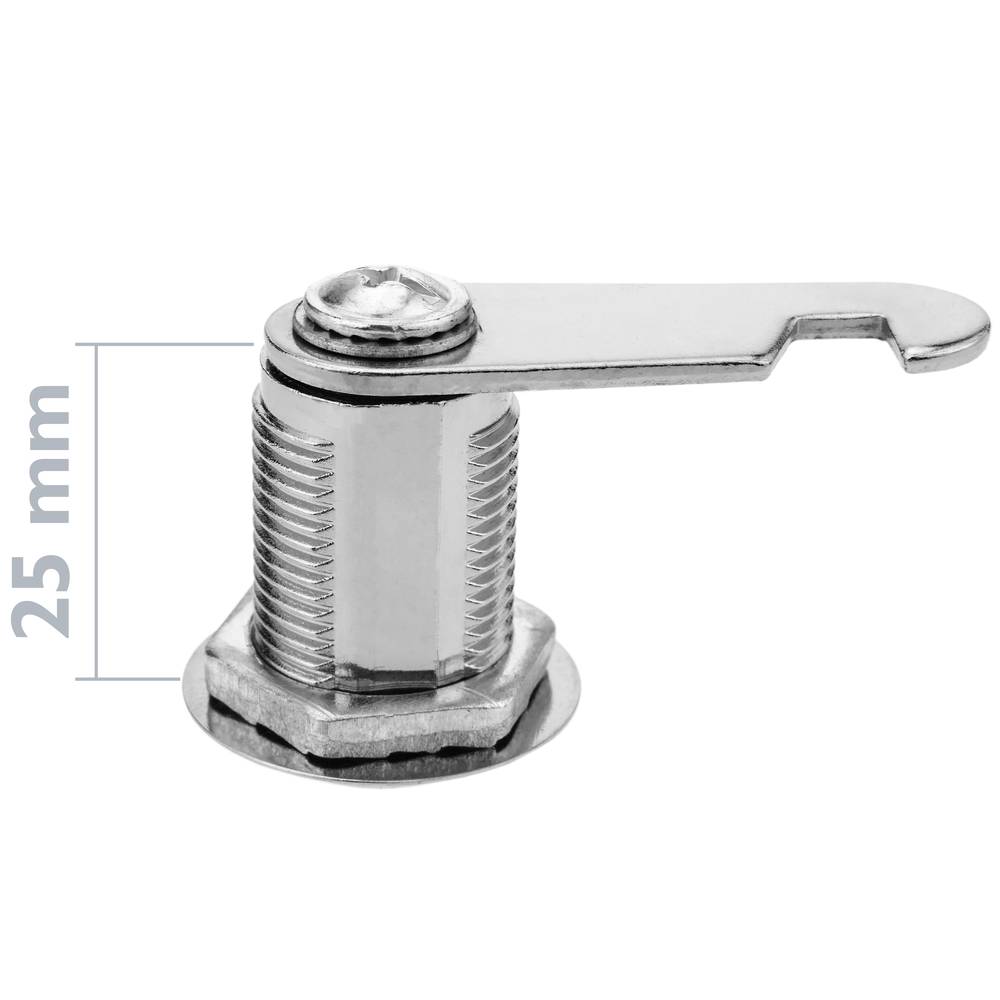 Flat cam lock 27mm x M18 with round flat key